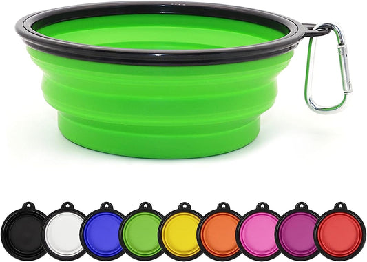 Professional title: "Large Portable Collapsible Dog Bowl for Pets, Cats, and Puppies - Ideal for Walking, Camping, and Outdoor Activities (Green)"
